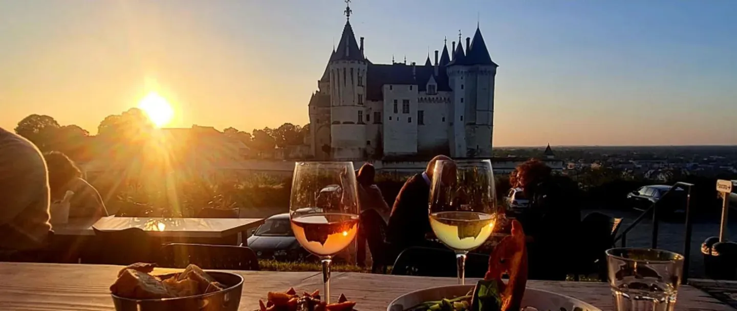 Château de Saumur at sunset, 15 minutes from Logis Escale
